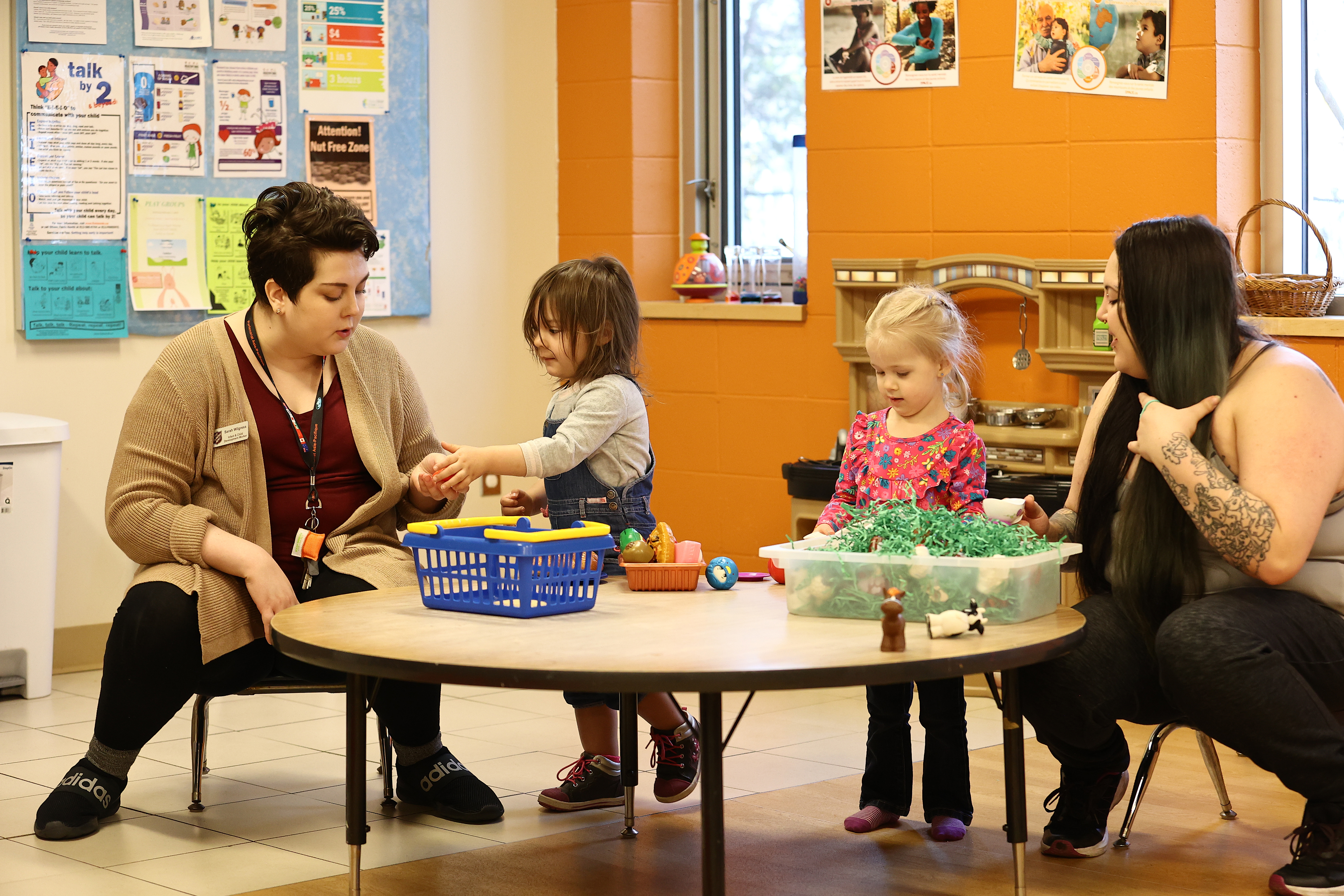 Children playing and learning